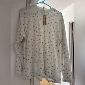 Skims boyfriend long sleeve t shirt M